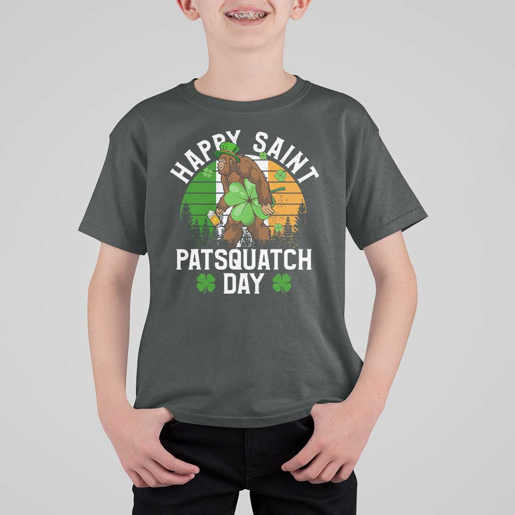 St Patricks Day Bigfoot T Shirt For Kid Irish Shamrock Sasquatch Beer Lovers