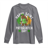 St Patricks Day Bigfoot Long Sleeve Shirt Irish Shamrock Sasquatch Beer Lovers