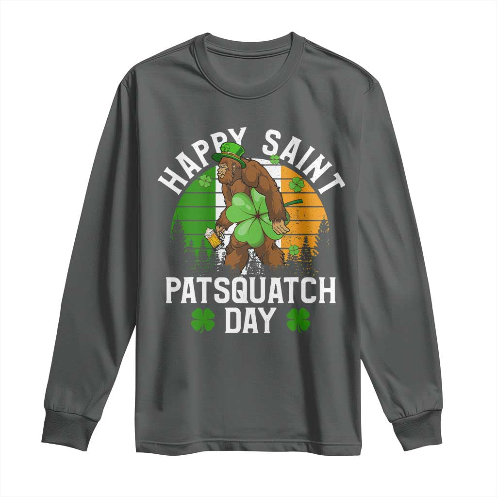 St Patricks Day Bigfoot Long Sleeve Shirt Irish Shamrock Sasquatch Beer Lovers