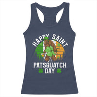 St Patricks Day Bigfoot Racerback Tank Top Irish Shamrock Sasquatch Beer Lovers