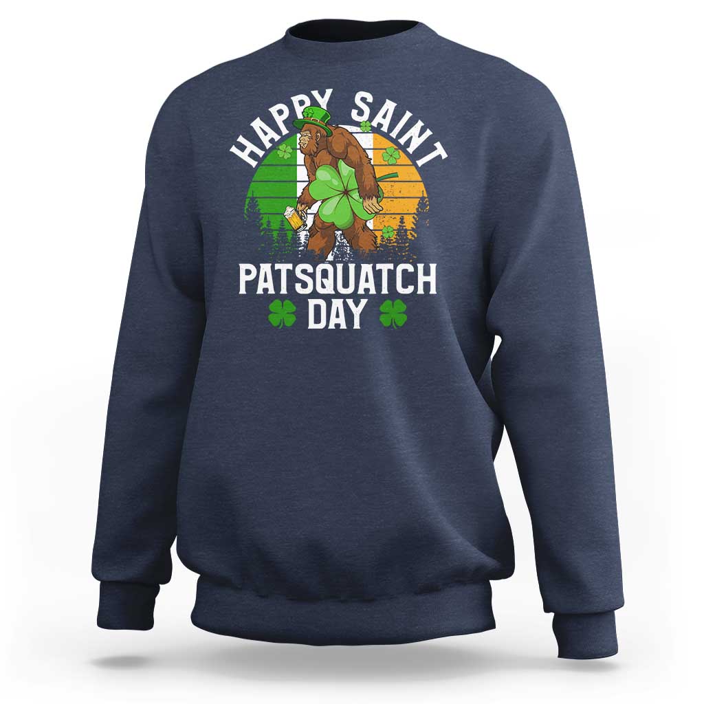 St Patricks Day Bigfoot Sweatshirt Irish Shamrock Sasquatch Beer Lovers