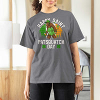 St Patricks Day Bigfoot T Shirt For Women Irish Shamrock Sasquatch Beer Lovers