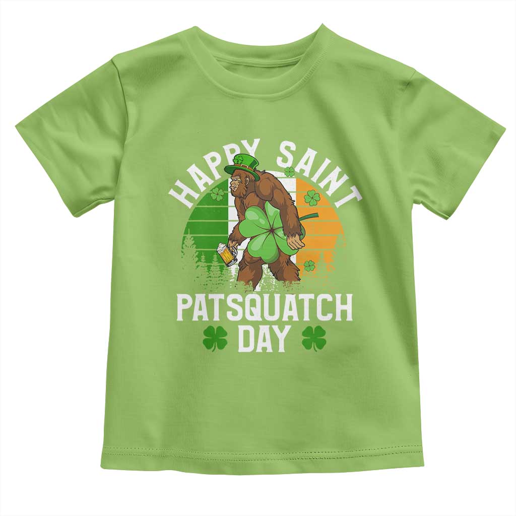 St Patricks Day Bigfoot Toddler T Shirt Irish Shamrock Sasquatch Beer Lovers