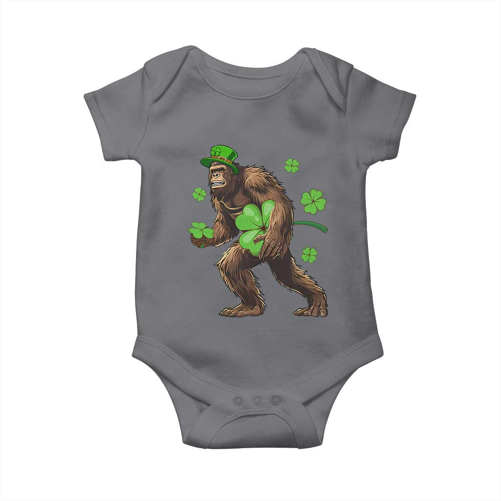 St Patricks Day Bigfoot Baby Onesie Funny Sasquatch Shamrock