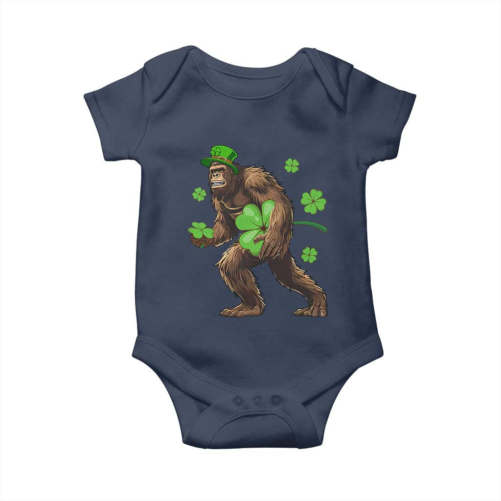 St Patricks Day Bigfoot Baby Onesie Funny Sasquatch Shamrock
