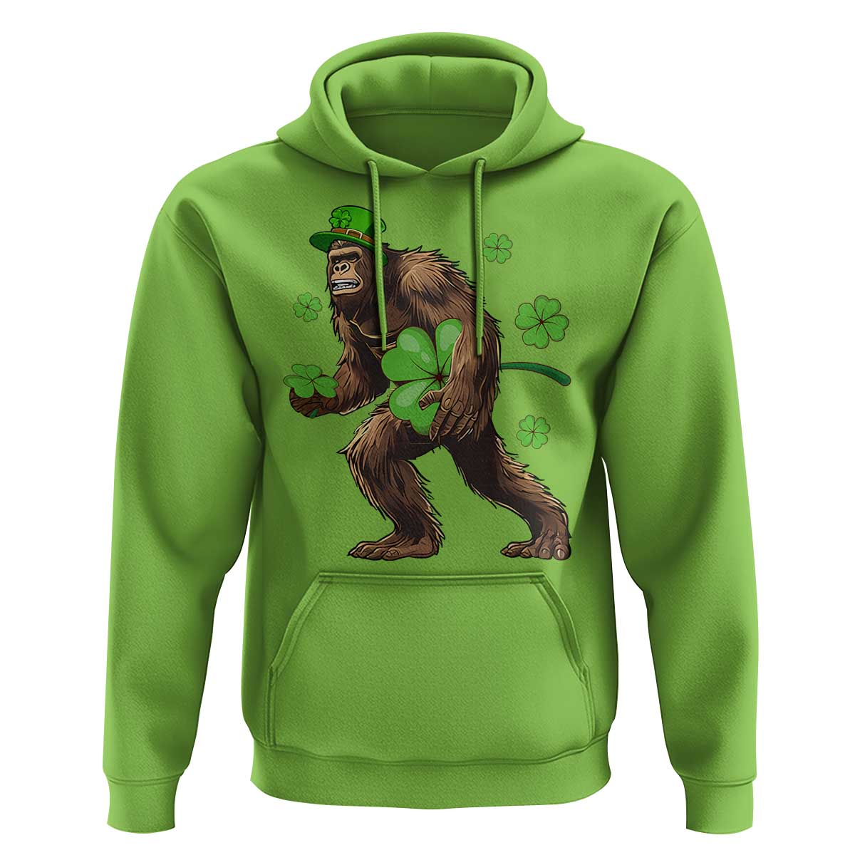 St Patricks Day Bigfoot Hoodie Funny Sasquatch Shamrock