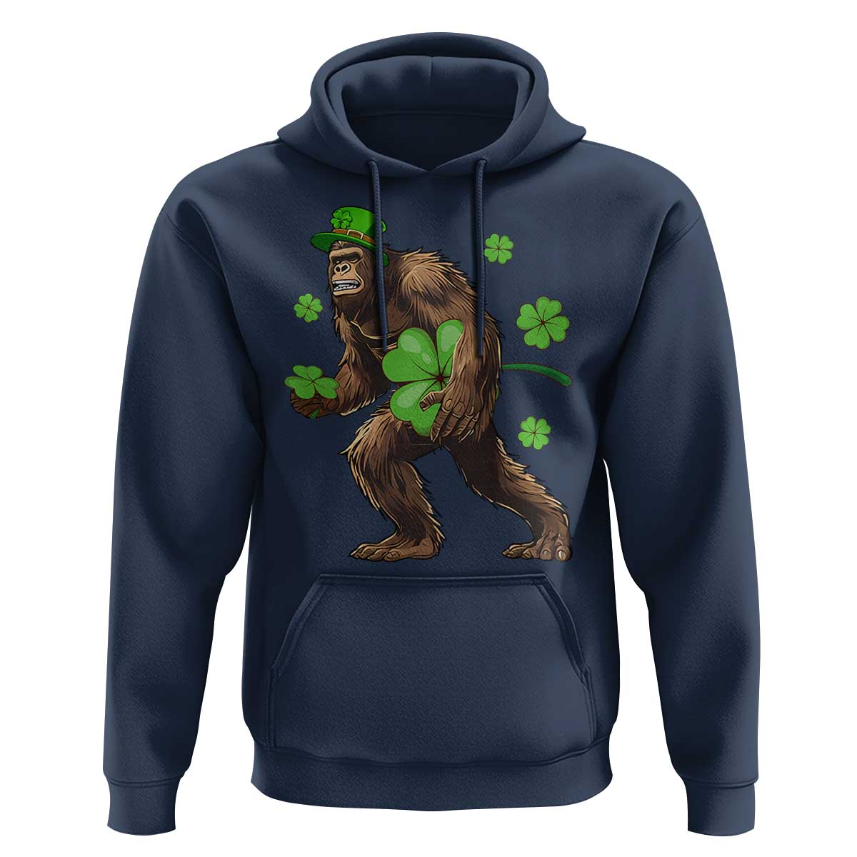 St Patricks Day Bigfoot Hoodie Funny Sasquatch Shamrock