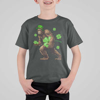 St Patricks Day Bigfoot T Shirt For Kid Funny Sasquatch Shamrock