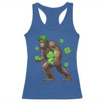 St Patricks Day Bigfoot Racerback Tank Top Funny Sasquatch Shamrock