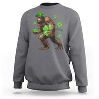 St Patricks Day Bigfoot Sweatshirt Funny Sasquatch Shamrock