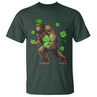 St Patricks Day Bigfoot T Shirt Funny Sasquatch Shamrock