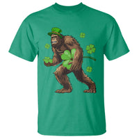 St Patricks Day Bigfoot T Shirt Funny Sasquatch Shamrock