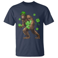 St Patricks Day Bigfoot T Shirt Funny Sasquatch Shamrock