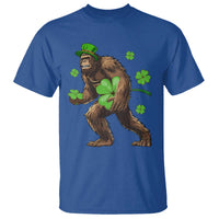 St Patricks Day Bigfoot T Shirt Funny Sasquatch Shamrock