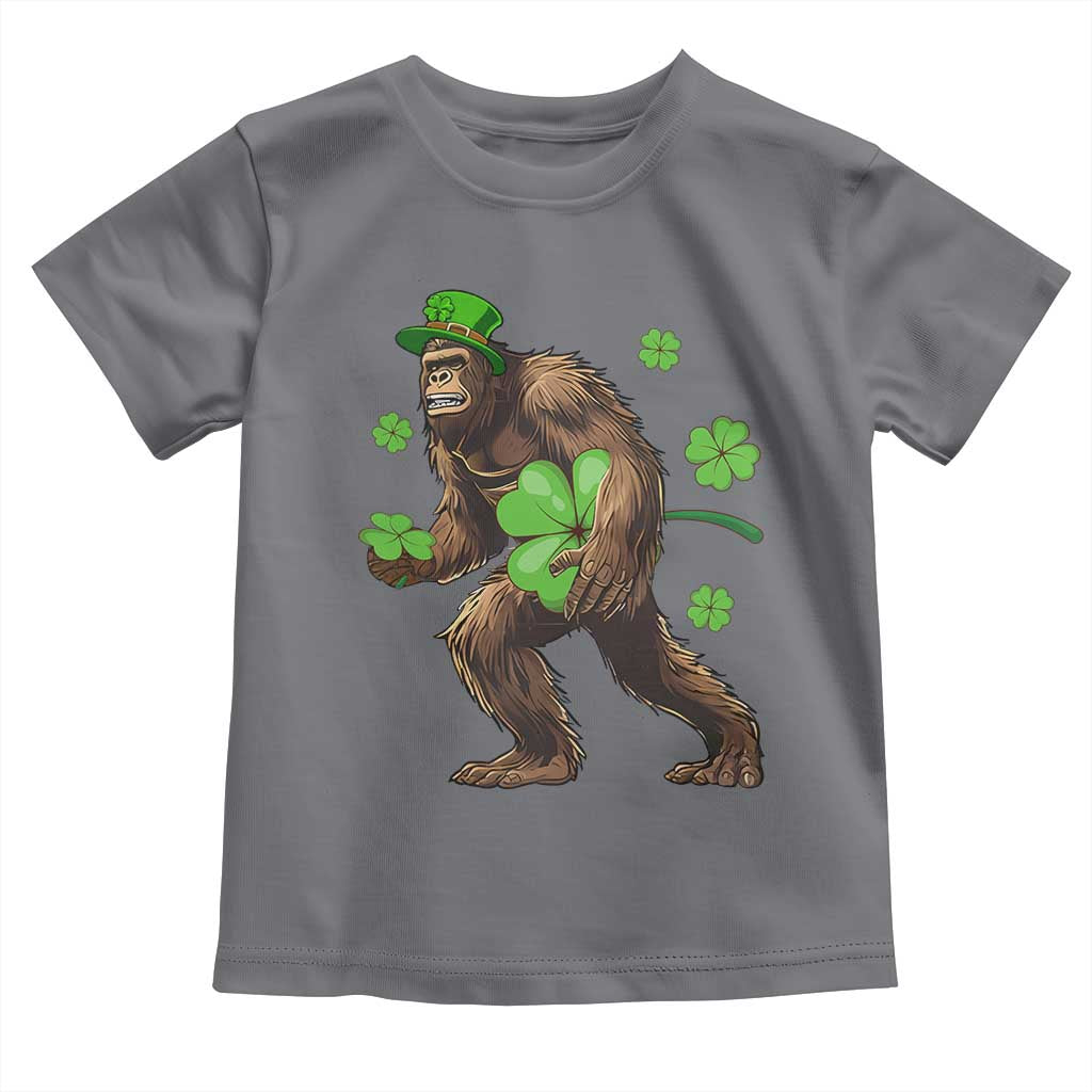 St Patricks Day Bigfoot Toddler T Shirt Funny Sasquatch Shamrock