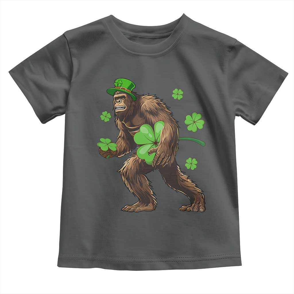 St Patricks Day Bigfoot Toddler T Shirt Funny Sasquatch Shamrock