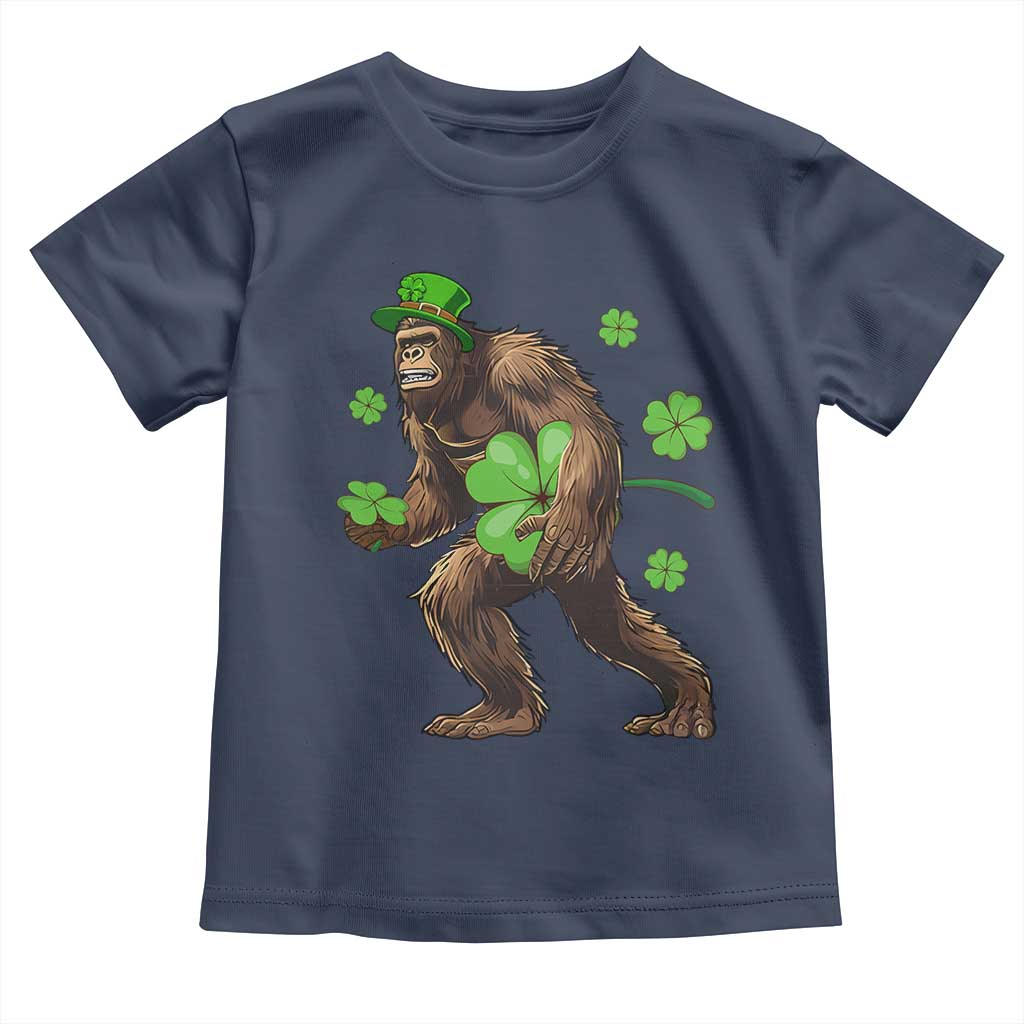 St Patricks Day Bigfoot Toddler T Shirt Funny Sasquatch Shamrock