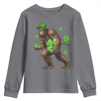 St Patricks Day Bigfoot Youth Sweatshirt Funny Sasquatch Shamrock