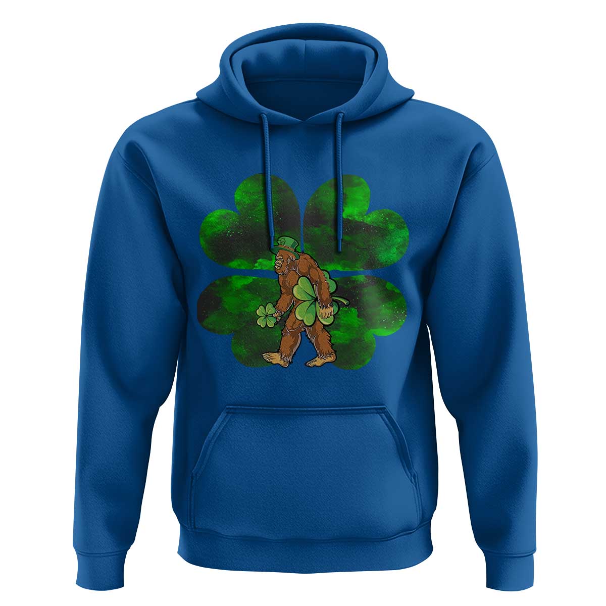 St Patricks Day Lucky Shamrock Bigfoot Hoodie Funny Sasquatch Irish