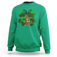 St Patricks Day Lucky Shamrock Bigfoot Sweatshirt Funny Sasquatch Irish