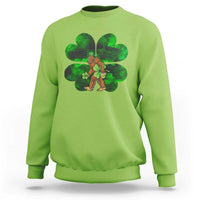 St Patricks Day Lucky Shamrock Bigfoot Sweatshirt Funny Sasquatch Irish