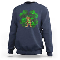 St Patricks Day Lucky Shamrock Bigfoot Sweatshirt Funny Sasquatch Irish