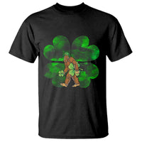 St Patricks Day Lucky Shamrock Bigfoot T Shirt Funny Sasquatch Irish