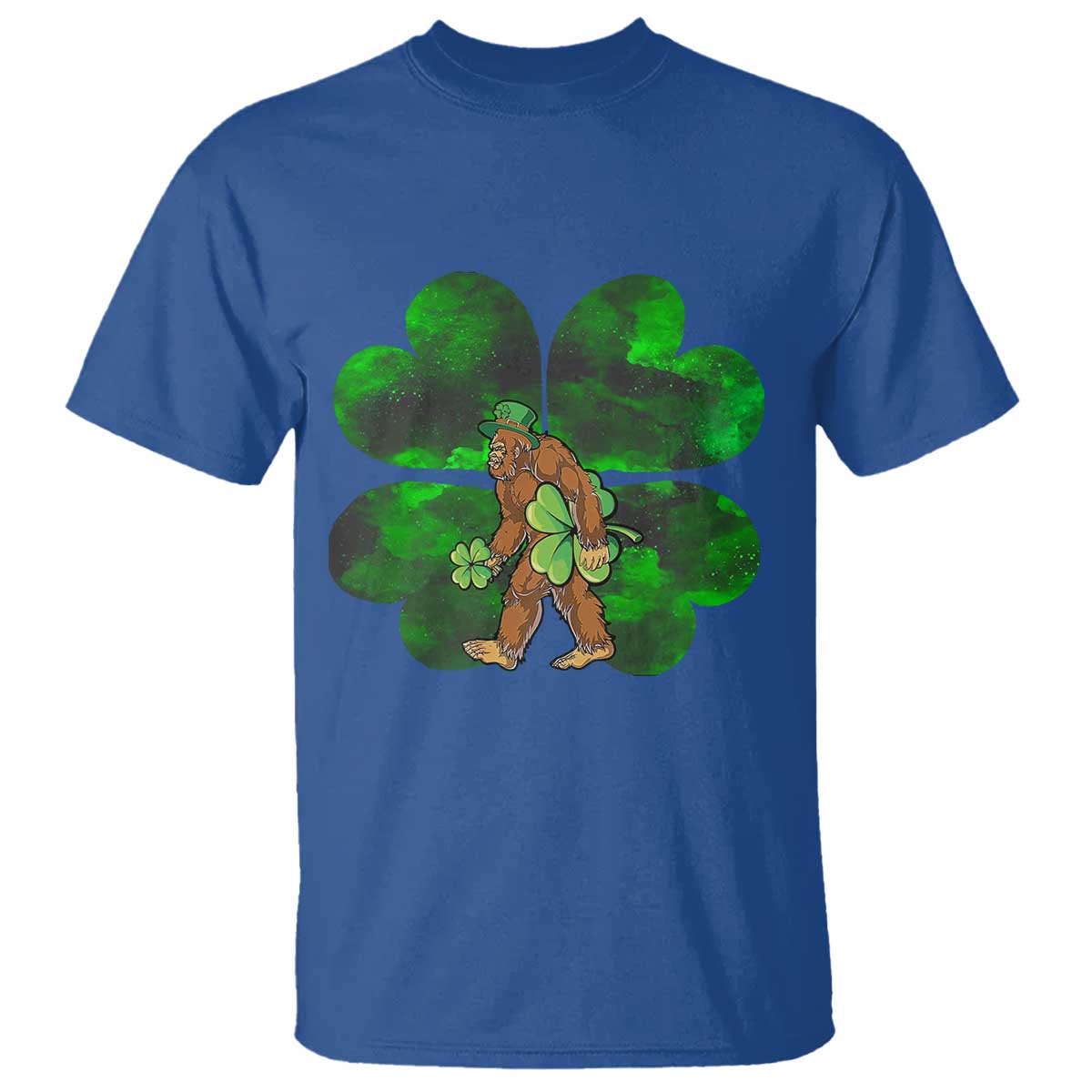 St Patricks Day Lucky Shamrock Bigfoot T Shirt Funny Sasquatch Irish