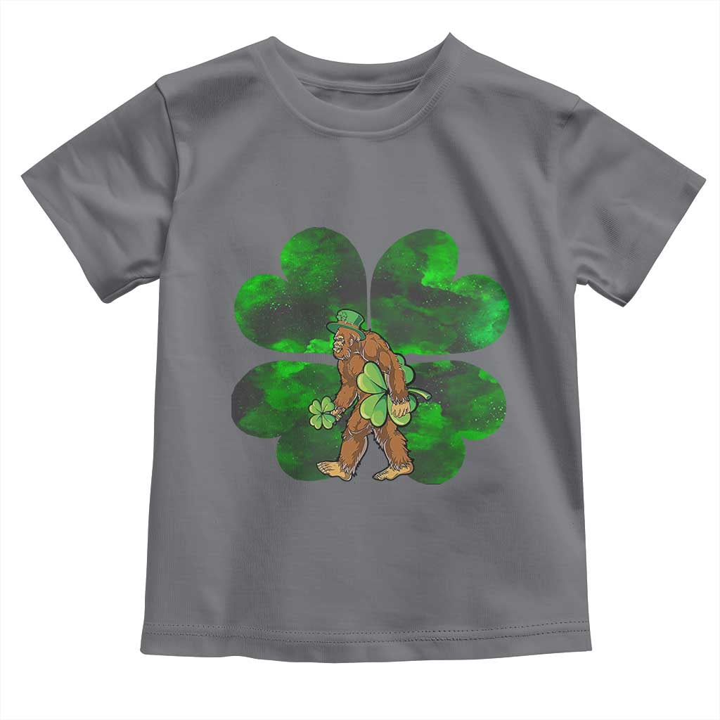 St Patricks Day Lucky Shamrock Bigfoot Toddler T Shirt Funny Sasquatch Irish