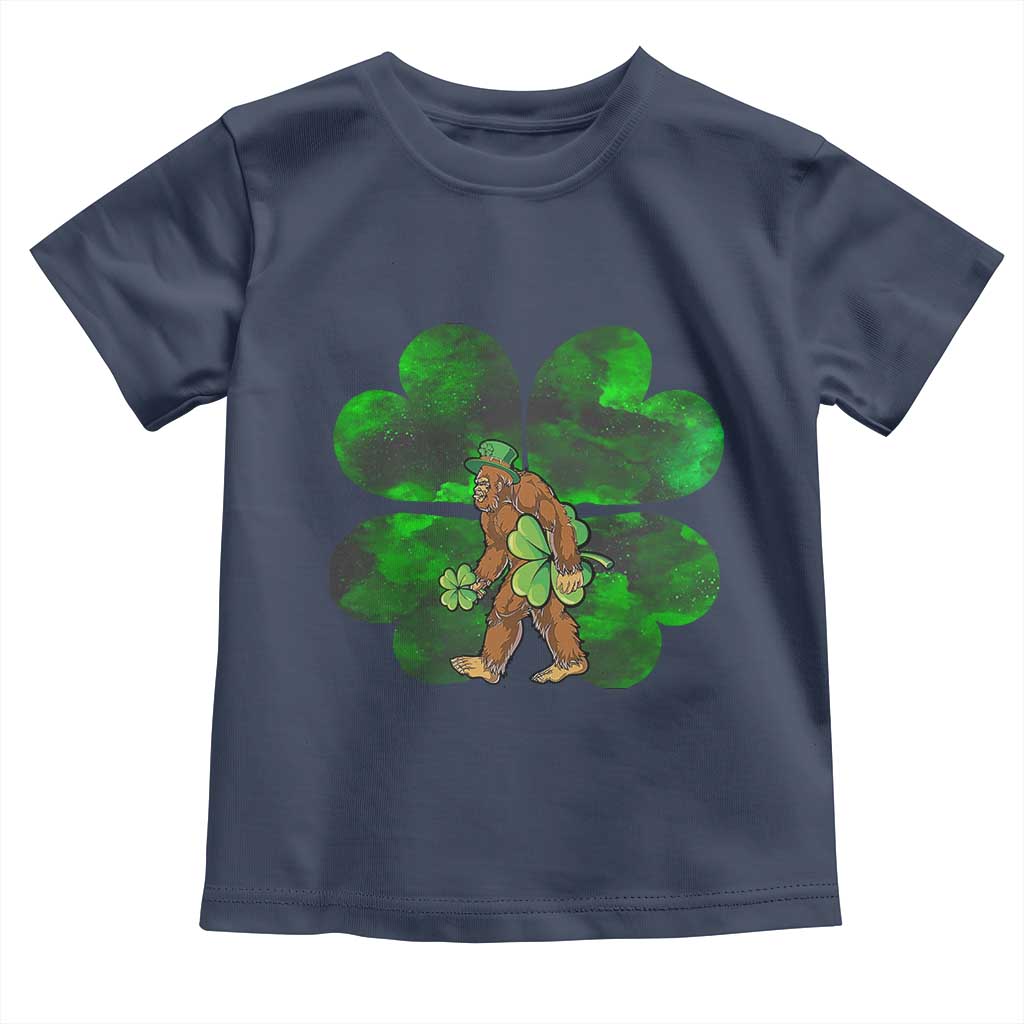 St Patricks Day Lucky Shamrock Bigfoot Toddler T Shirt Funny Sasquatch Irish