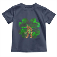 St Patricks Day Lucky Shamrock Bigfoot Toddler T Shirt Funny Sasquatch Irish