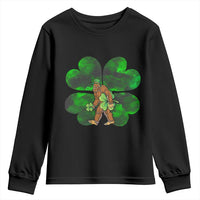 St Patricks Day Lucky Shamrock Bigfoot Youth Sweatshirt Funny Sasquatch Irish