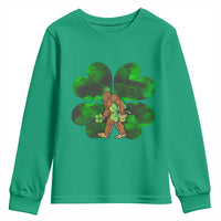 St Patricks Day Lucky Shamrock Bigfoot Youth Sweatshirt Funny Sasquatch Irish