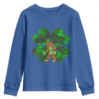 St Patricks Day Lucky Shamrock Bigfoot Youth Sweatshirt Funny Sasquatch Irish