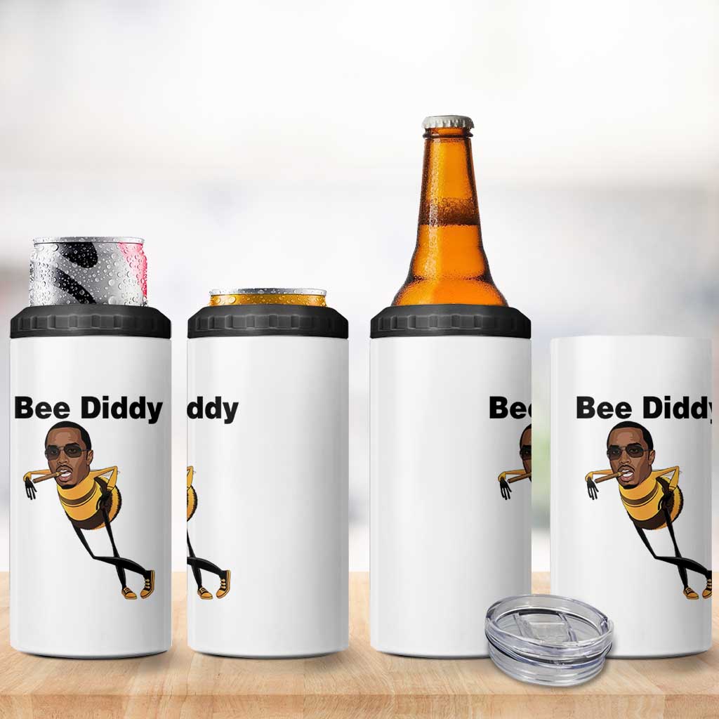 Bee Diddy 4 in 1 Can Cooler Tumbler Dark Humor Internet Meme Brainrot Gen Z