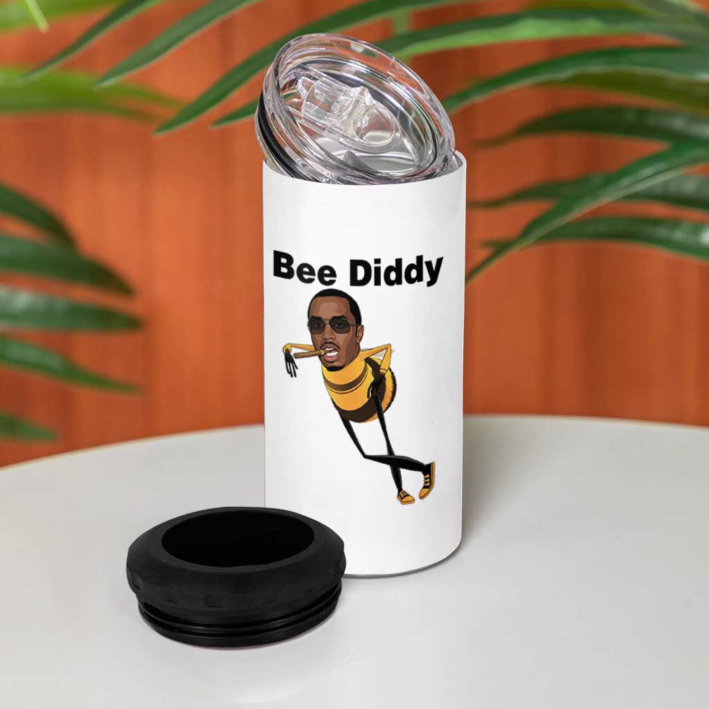 Bee Diddy 4 in 1 Can Cooler Tumbler Dark Humor Internet Meme Brainrot Gen Z