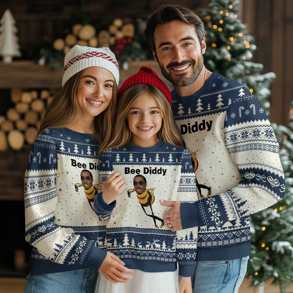 Bee Diddy Ugly Christmas Sweater Dark Humor Internet Meme Brainrot Gen Z