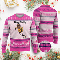 Bee Diddy Ugly Christmas Sweater Dark Humor Internet Meme Brainrot Gen Z