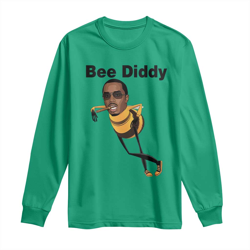 Bee Diddy Long Sleeve Shirt Dark Humor Internet Meme Brainrot Gen Z