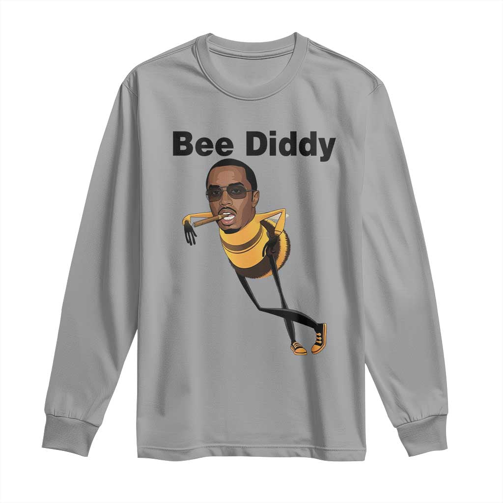 Bee Diddy Long Sleeve Shirt Dark Humor Internet Meme Brainrot Gen Z