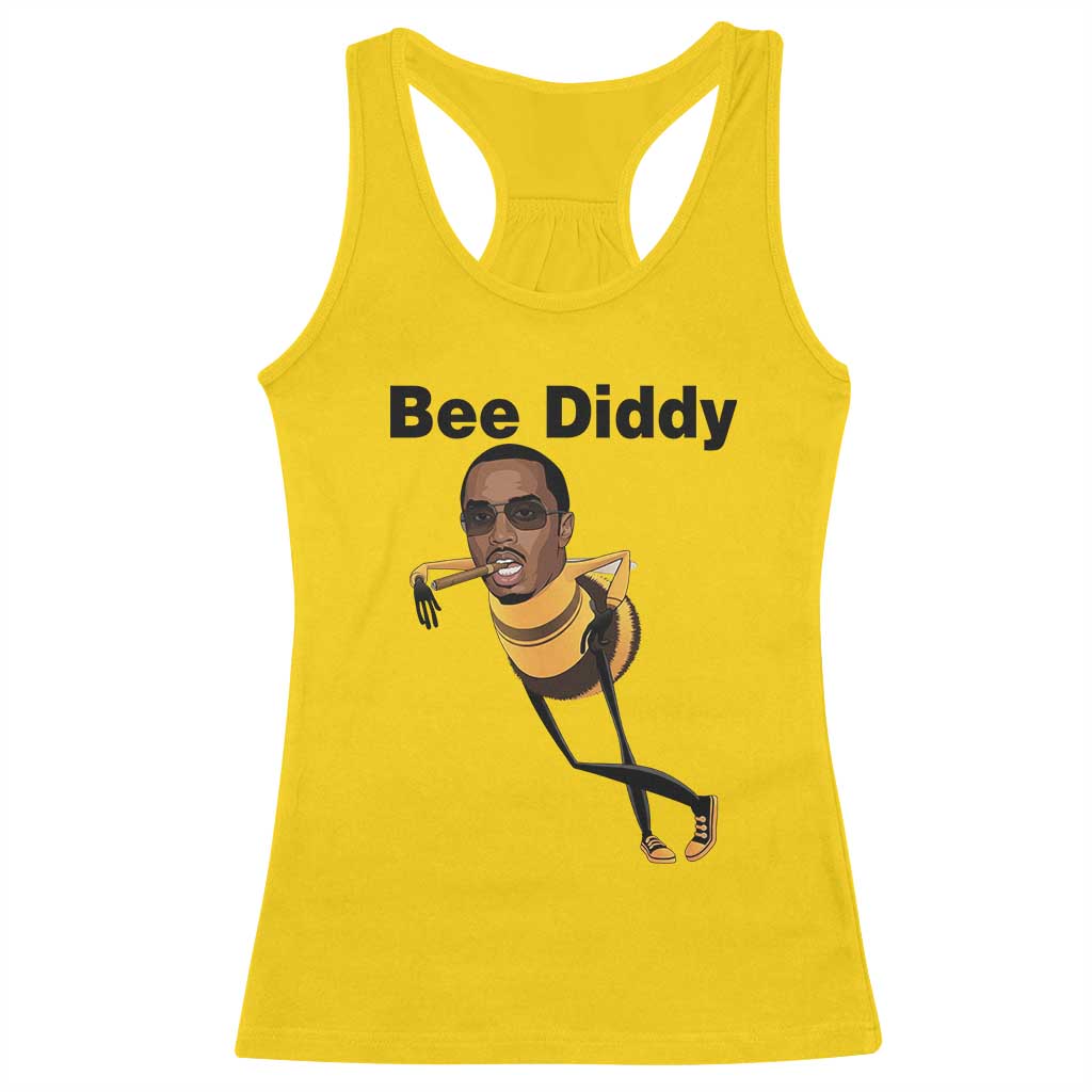 Bee Diddy Racerback Tank Top Dark Humor Internet Meme Brainrot Gen Z