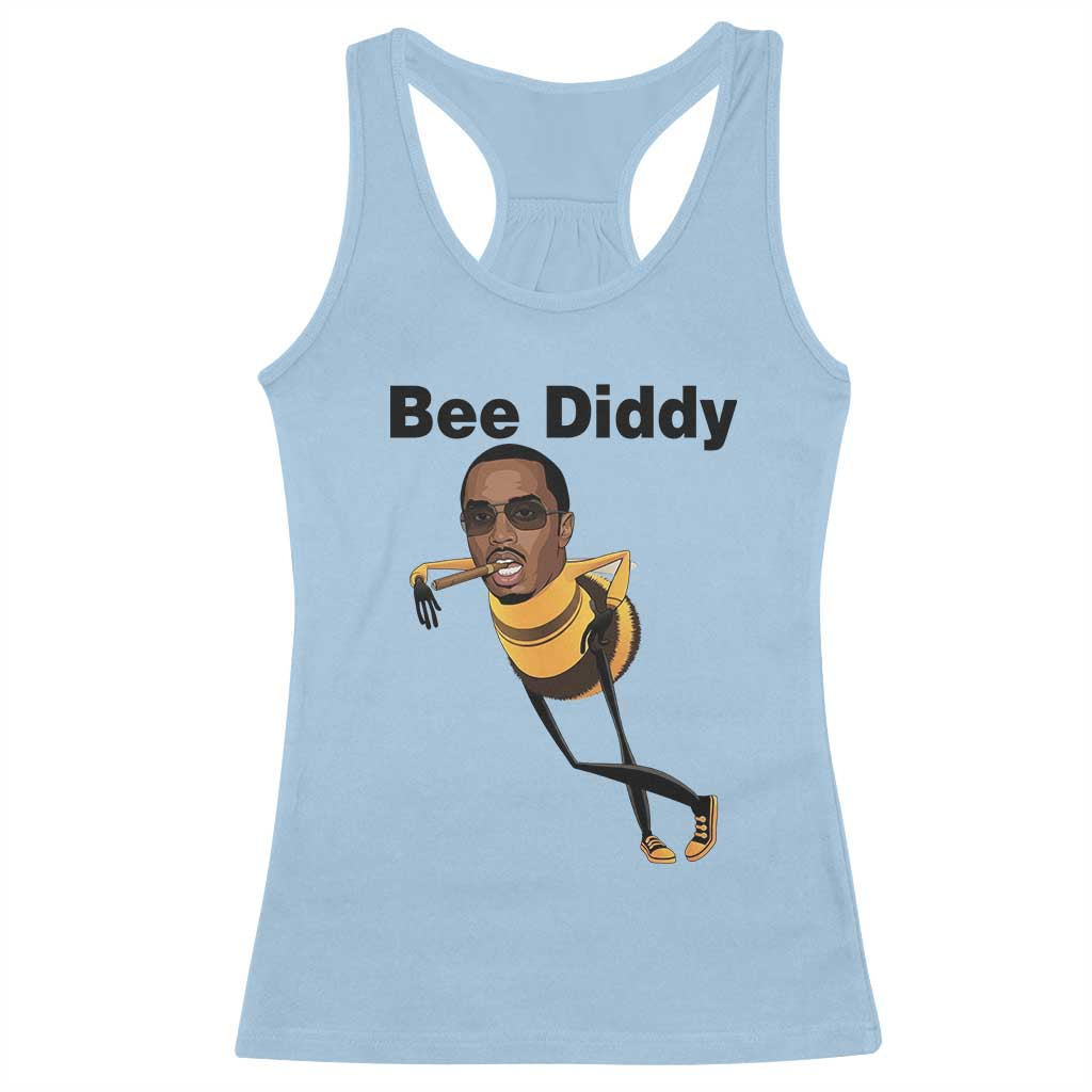 Bee Diddy Racerback Tank Top Dark Humor Internet Meme Brainrot Gen Z