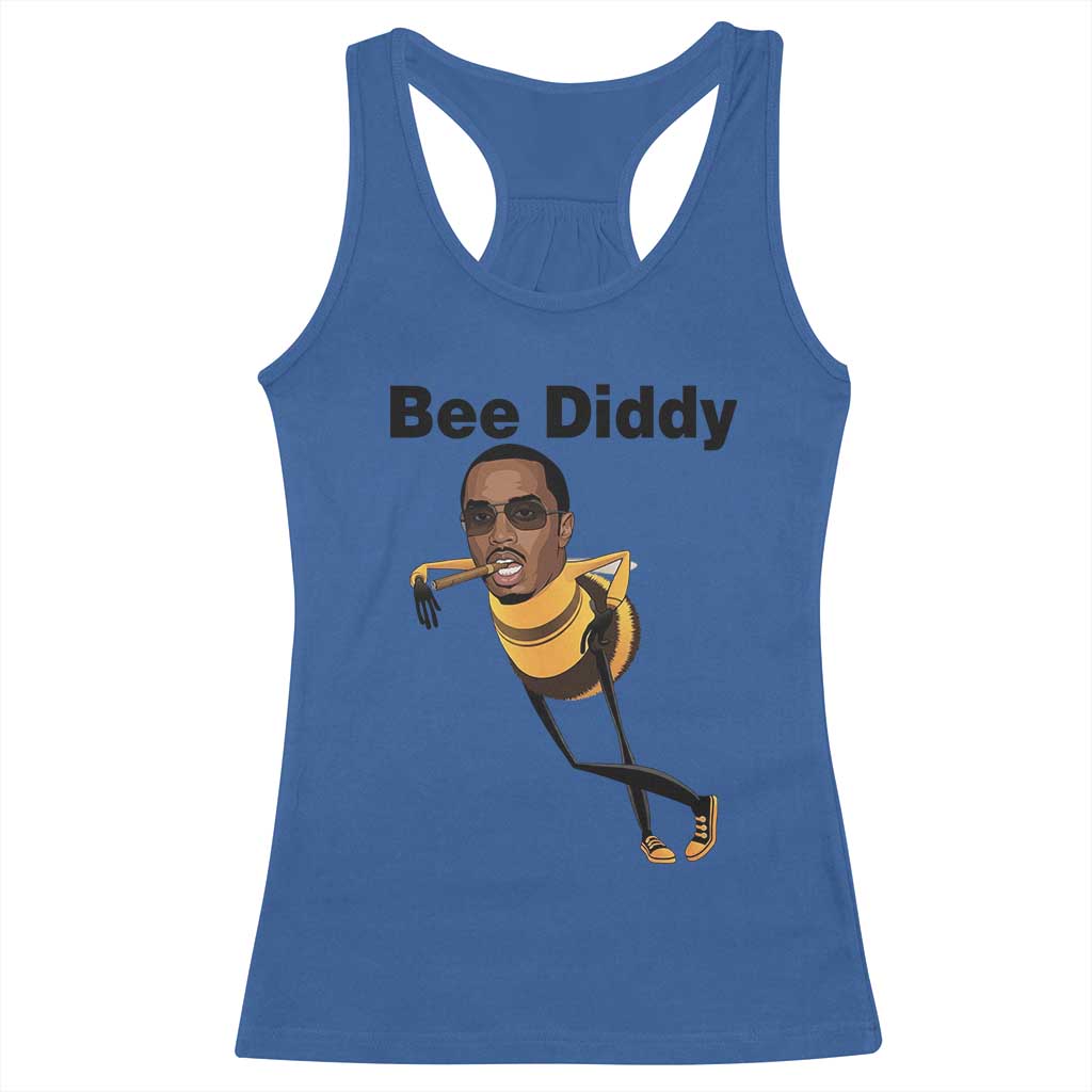 Bee Diddy Racerback Tank Top Dark Humor Internet Meme Brainrot Gen Z