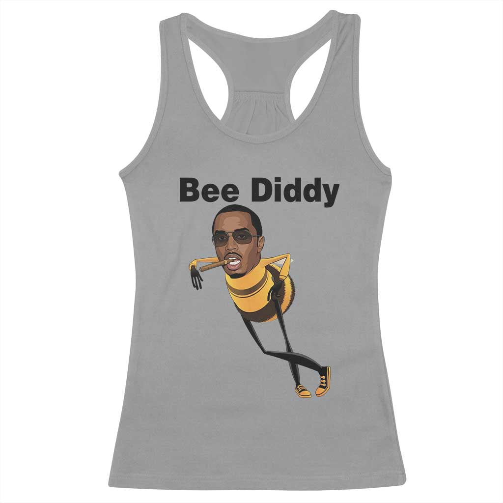 Bee Diddy Racerback Tank Top Dark Humor Internet Meme Brainrot Gen Z
