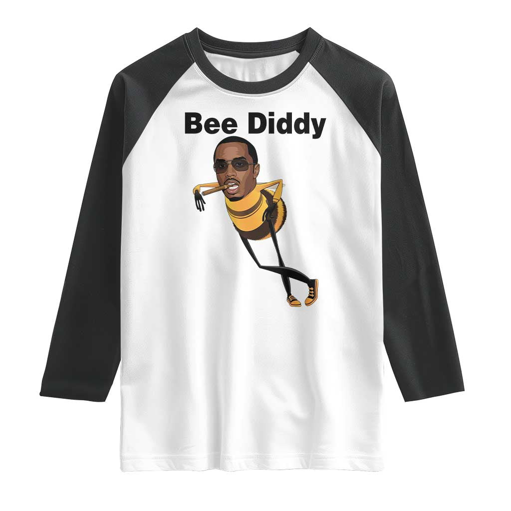 Bee Diddy Raglan Shirt Dark Humor Internet Meme Brainrot Gen Z