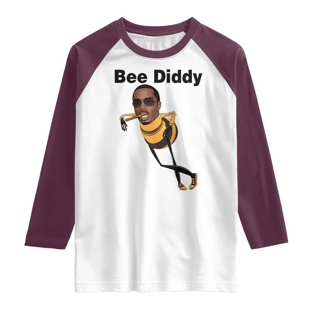 Bee Diddy Raglan Shirt Dark Humor Internet Meme Brainrot Gen Z
