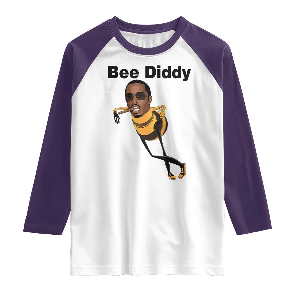 Bee Diddy Raglan Shirt Dark Humor Internet Meme Brainrot Gen Z