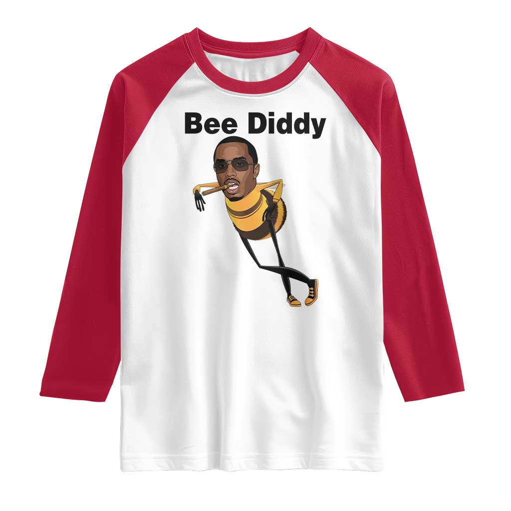 Bee Diddy Raglan Shirt Dark Humor Internet Meme Brainrot Gen Z