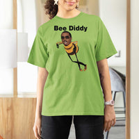 Bee Diddy T Shirt For Women Dark Humor Internet Meme Brainrot Gen Z