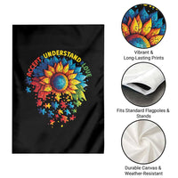 Autism Acceptance Sunflower Puzzle Garden Flag Accept Understand Love ASD